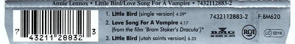Annie Lennox : Little Bird / Love Song For A Vampire (CD, Single)