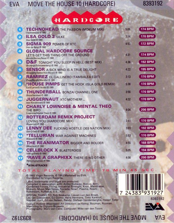 Various : Move The House 10 (Hardcore) (CD, Comp)