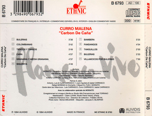 Curro Malena : Carbon De Caña (CD)