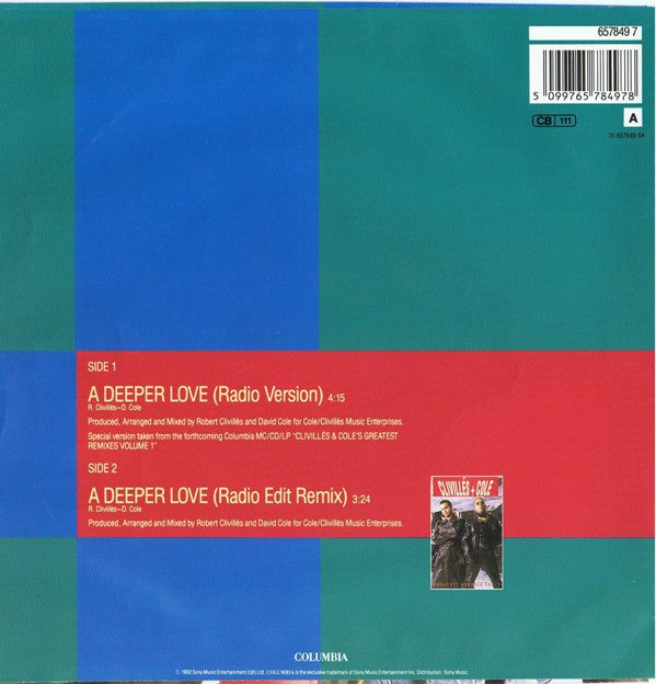 Clivillés & Cole : A Deeper Love (7", Single)