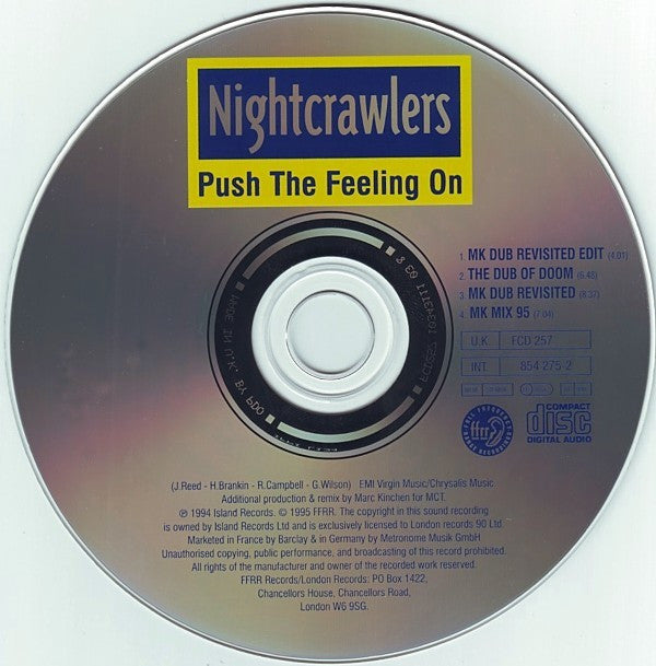 Nightcrawlers : Push The Feeling On (New MK Mixes For '95) (CD, Maxi)