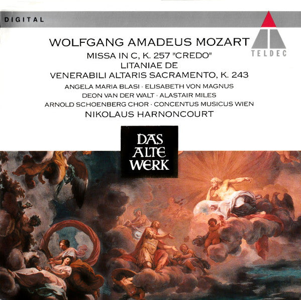 Wolfgang Amadeus Mozart, Angela Maria Blasi, Elisabeth Von Magnus, Deon van der Walt, Alastair Miles, Arnold Schoenberg Chor, Concentus Musicus Wien, Nikolaus Harnoncourt : Missa "Credo" K. 257 - Litaniae de Venerabili Altaris Sacramento K. 243 (CD, Album)