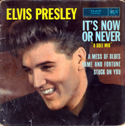 Elvis Presley : It's Now Or Never (7", EP, Mono, RP, Yel)