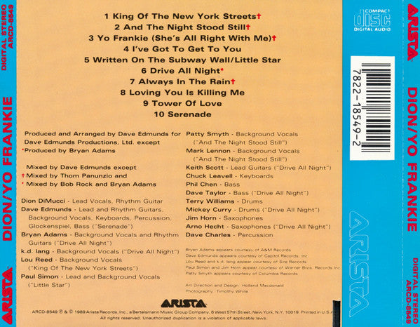 Dion (3) : Yo Frankie (CD, Album)