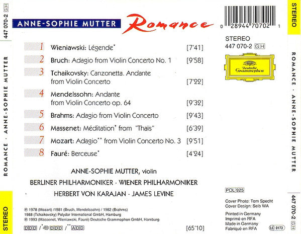 Anne-Sophie Mutter : Romance (CD, Comp)