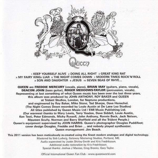 Queen : Queen (CD, Album, RE, RM, Sup)