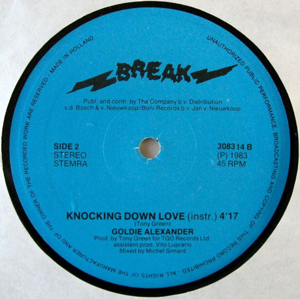 Goldie Alexander : Knocking Down Love (12")