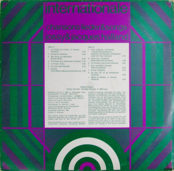 LiLaLo, Jossy Et Jacques Halland : Jiddisches Cabaret In Amsterdam Live 2 (LP, Mono, Gat)