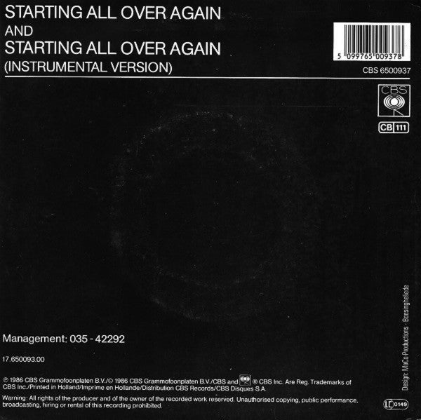 Sharon And Haynes : Starting All Over Again (7", Single)