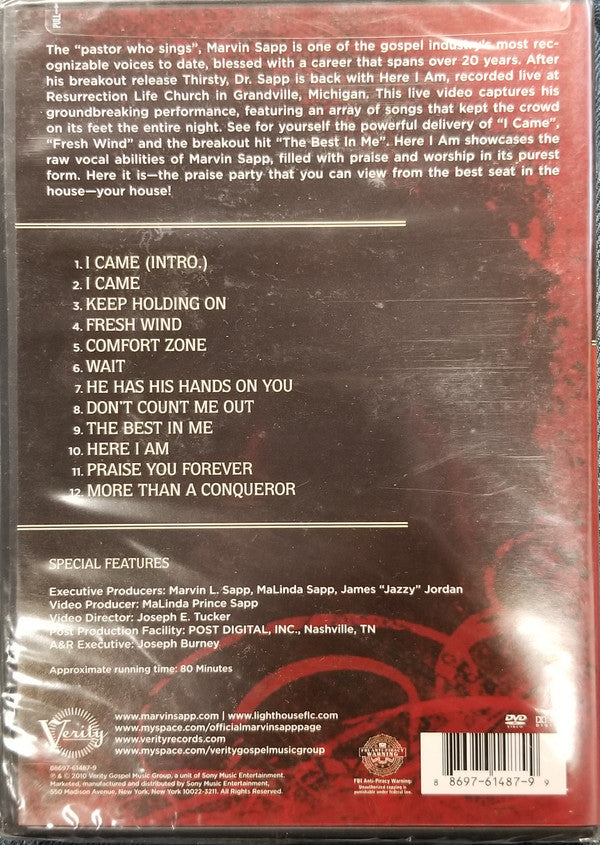Marvin Sapp : Here I Am (DVD-V, NTSC)