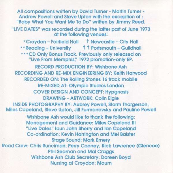 Wishbone Ash : Live Dates (2xCD, Album, RE, Fat)