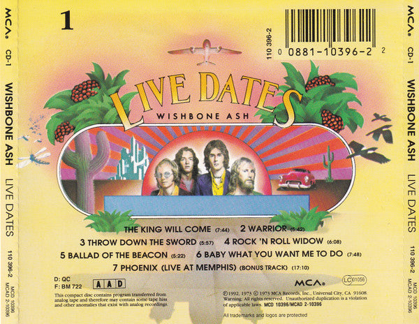 Wishbone Ash : Live Dates (2xCD, Album, RE, Fat)