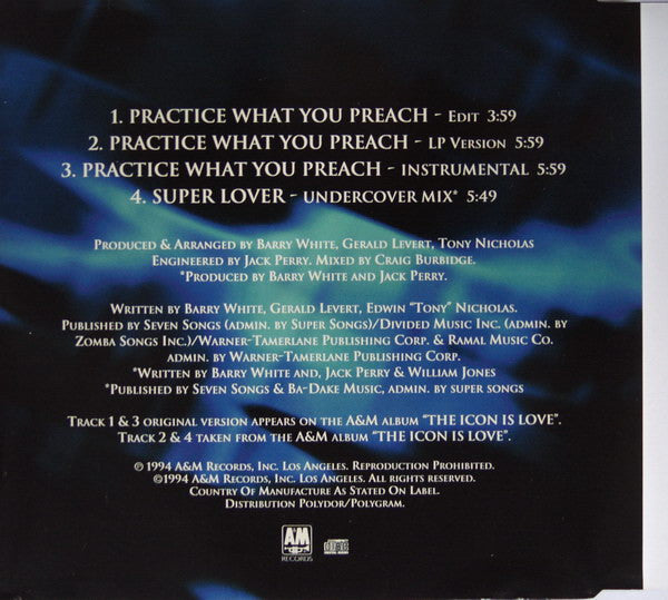Barry White : Practice What You Preach (CD, Maxi)