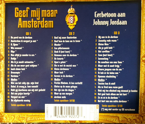Johnny Jordaan : Geef Mij Maar Amsterdam - Eerbetoon Aan Johnny Jordaan (3xCD, Album, Comp)