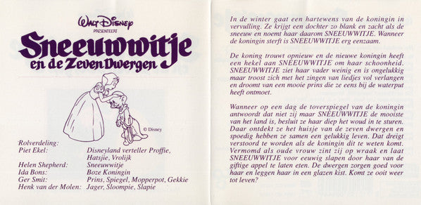 Various : Walt Disney Presenteert Sneeuwwitje En De Zeven Dwergen (Het Verhaal En De Originele Nederlandstalige Liedjes) (CD)