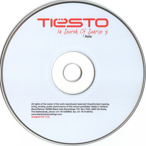DJ Tiësto : In Search Of Sunrise 7: Asia (2xCD, Comp, Mixed, O-C)