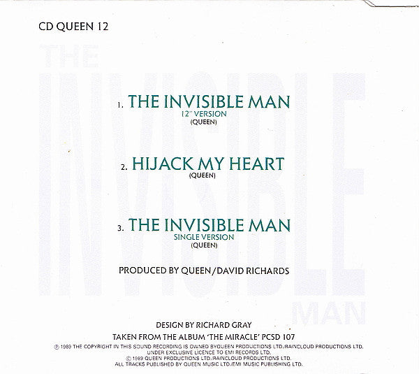 Queen : The Invisible Man (CD, Single)