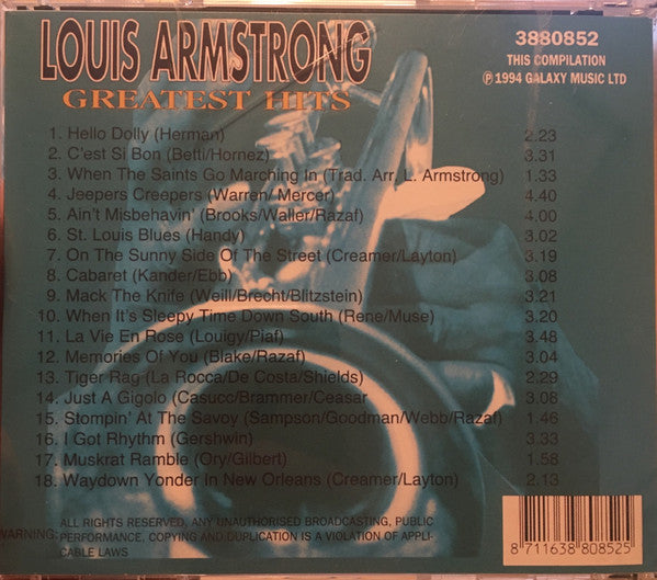 Louis Armstrong : Greatest Hits (CD, Comp)