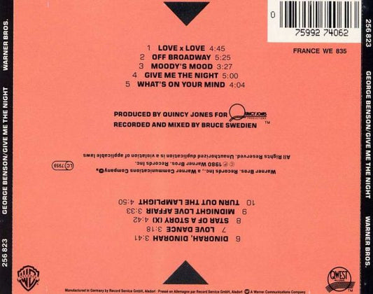 George Benson : Give Me The Night (CD, Album, RE, Tar)