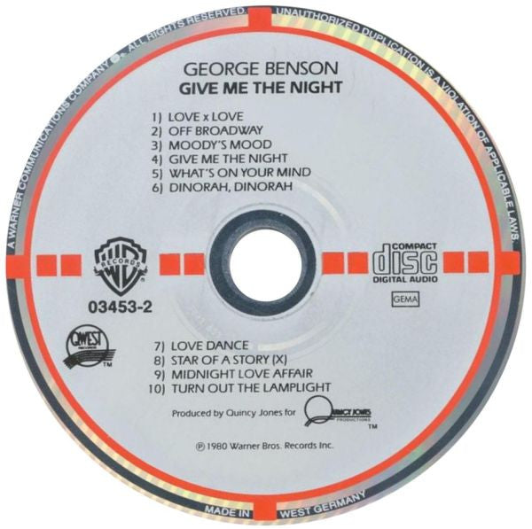 George Benson : Give Me The Night (CD, Album, RE, Tar)