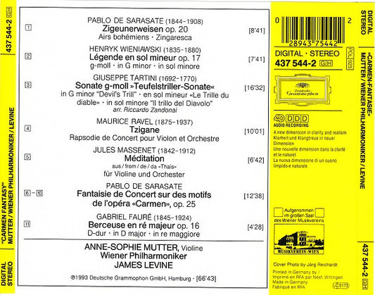 Anne-Sophie Mutter, Wiener Philharmoniker, James Levine (2) : Carmen-Fantasie (CD, Album, PMD)