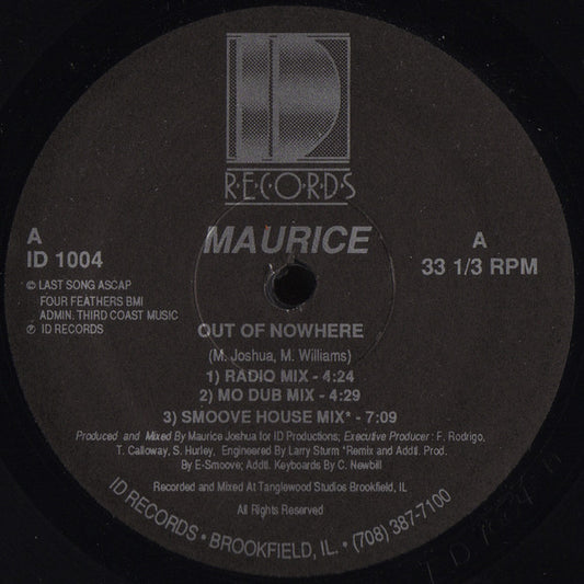 Maurice Joshua : Out Of Nowhere / Melody (12")