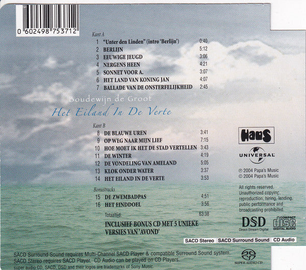 Boudewijn De Groot : Het Eiland In De Verte (SACD, Hybrid, Multichannel, Album + CD)