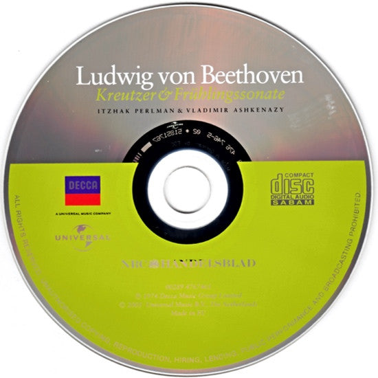Ludwig van Beethoven - Itzhak Perlman & Vladimir Ashkenazy : Kreutzer & Frühlingssonate (CD, Comp, Promo, RE)