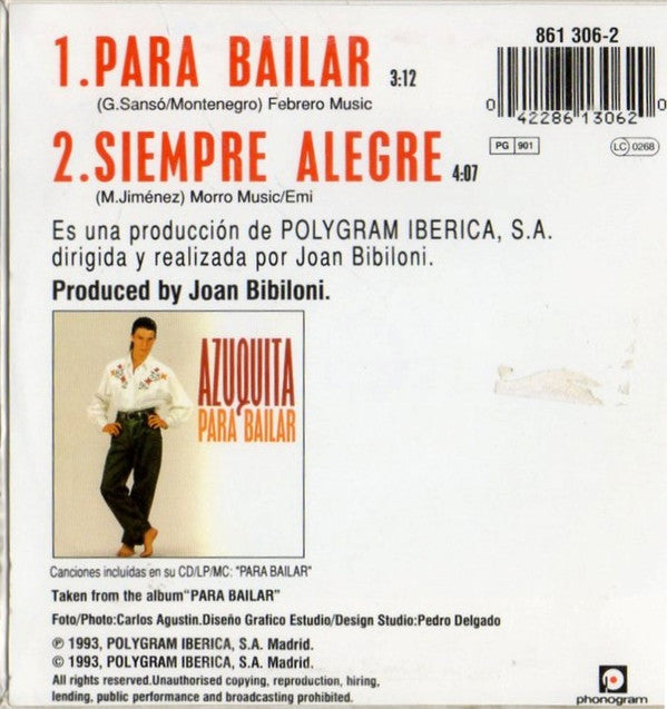 Azuquita :  Para Bailar (CD, Single, Car)