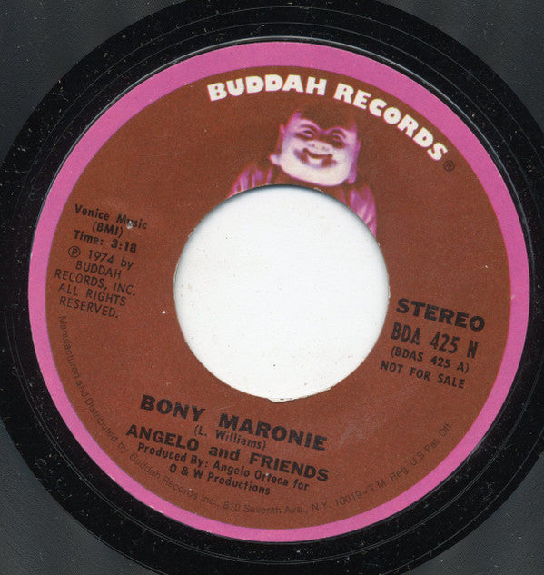 Angelo And Friends : Bony Maronie (7", Single, Mono, Promo, Styrene)