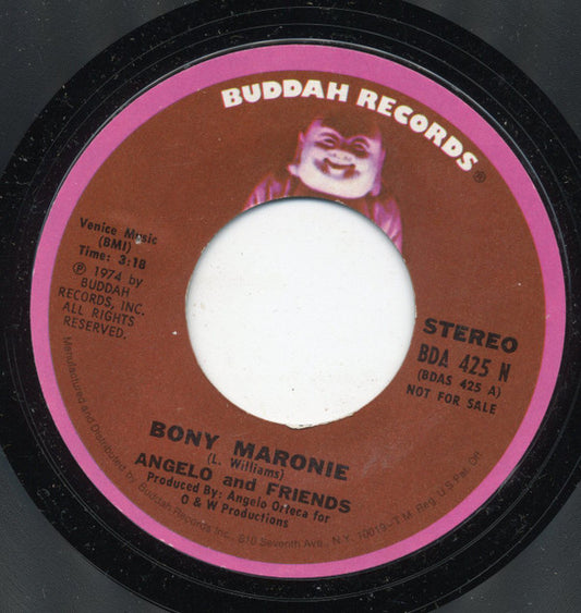 Angelo And Friends : Bony Maronie (7", Single, Mono, Promo, Styrene)
