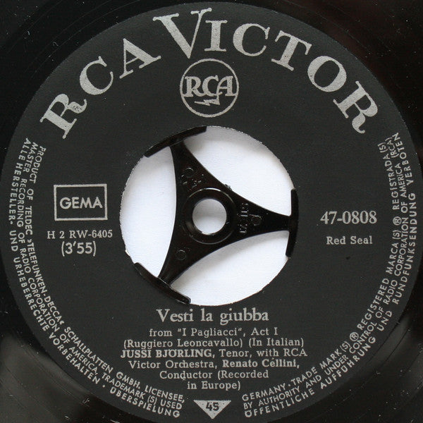 Jussi Björling : Vesti La Giubba (7", Single, Red)