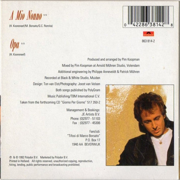 Marco Borsato : A Mio Nonno / Opa (CD, Single)