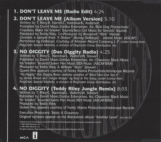 Blackstreet : Don't Leave Me (CD, Single)