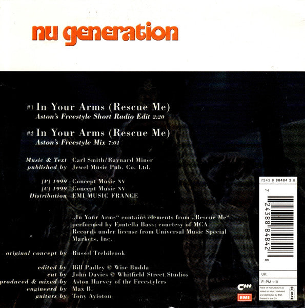 Nu Generation : In Your Arms (Rescue Me) (CD, Single, Car)
