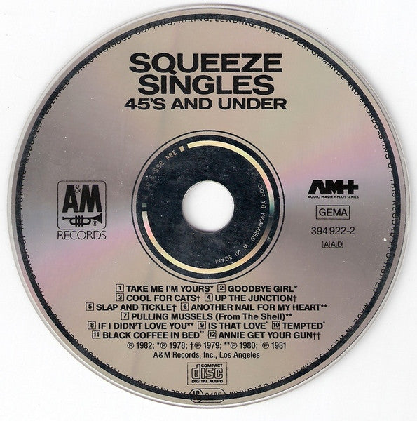 Squeeze (2) : Singles - 45's And Under (CD, Comp, RP)