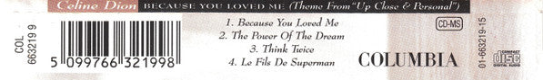Céline Dion : Because You Loved Me (Theme From "Up Close & Personal") (CD, Maxi)