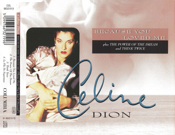 Céline Dion : Because You Loved Me (Theme From "Up Close & Personal") (CD, Maxi)