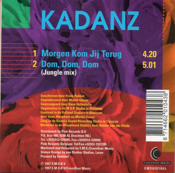 Kadanz : Morgen Kom Jij Terug (CD, Single)