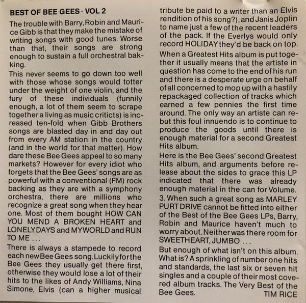 Bee Gees : Best Of Bee Gees • Vol 2 (CD, Comp, RE)