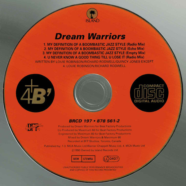 Dream Warriors : My Definition Of A Boombastic Jazz Style (CD, Single)