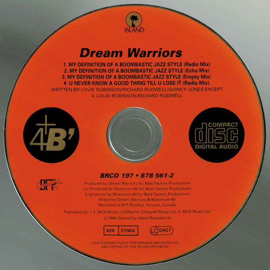 Dream Warriors : My Definition Of A Boombastic Jazz Style (CD, Single)