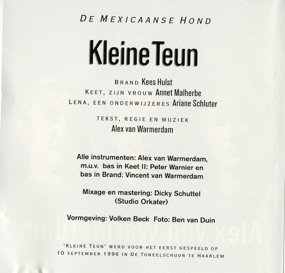 Alex van Warmerdam, De Mexicaanse Hond : Kleine Teun (CD, Album)