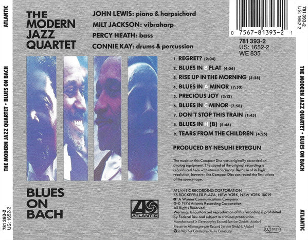 The Modern Jazz Quartet : Blues On Bach (CD, Album)