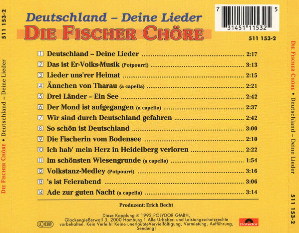 Fischer Chöre : Deutschland - Deine Lieder (CD)