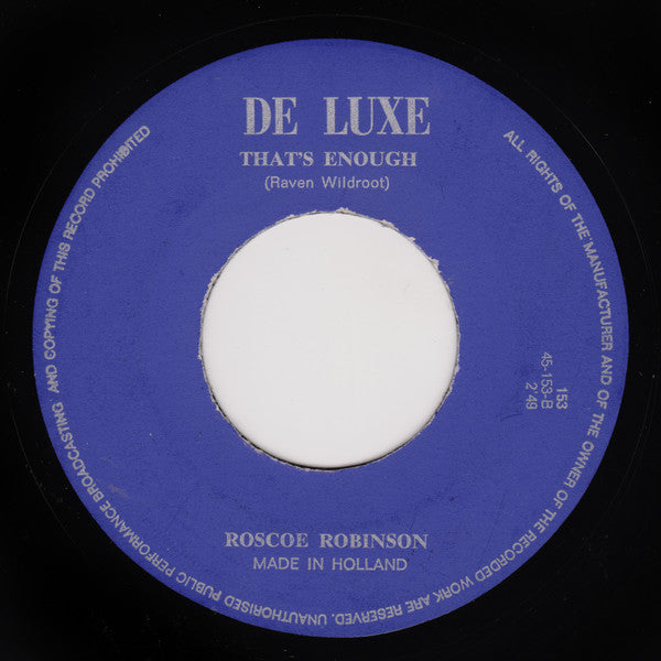 Roscoe Robinson : A Thousand Rivers / That's Enough (7")