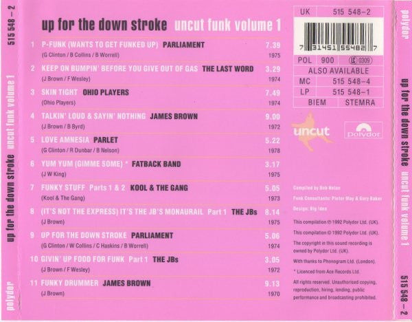 Various : Up For The Down Stroke (Uncut Funk Volume 1) (CD, Comp)