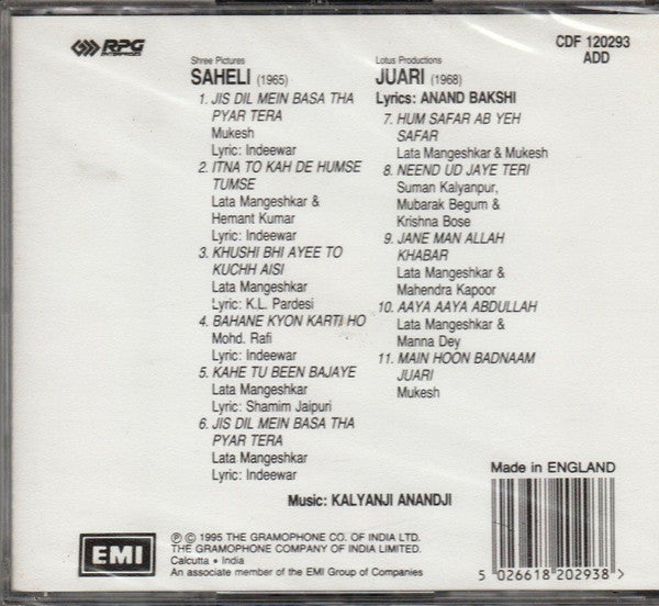 Kalyanji-Anandji : Saheli / Juari (CD, Comp)