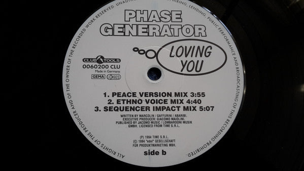 Phase Generator : Loving You (12", Maxi)
