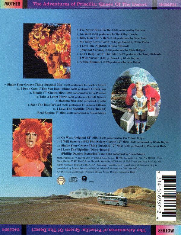 Various : The Adventures Of Priscilla: Queen Of The Desert (Original Motion Picture Soundtrack) (CD, Comp)